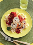 Fast & Easy Dinner: Turkey-Cheese Roll-ups With Red Pepper Sauce